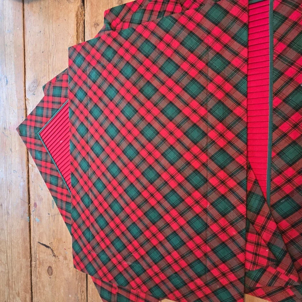 Vintage Holiday Placemats Set of 4 Red Green Plaid Tartan Christmas Traditional